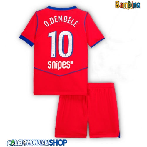 Maglie da calcio Paris Saint-Germain Ousmane Dembele #10 Terza Maglia Bambino 2025-26 Manica Corta + Pantaloni corti)